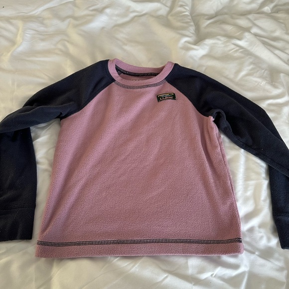 L.L. Bean Kids' Long Sleeve Shirt in Pink and Navy - Picture 2 of 3
